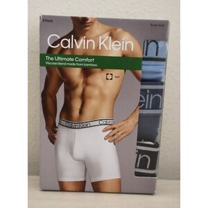Calvin Klein NP2262-931 Men Sz M The Ultimate Comfort Bamboo Boxer Briefs, 3-Pk